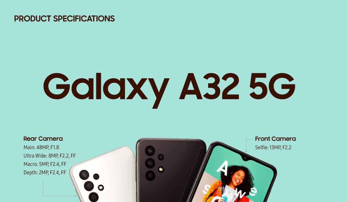 گلکسی A32 5G رونمایی شد: ارزان ترین گوشی 5G سامسونگ