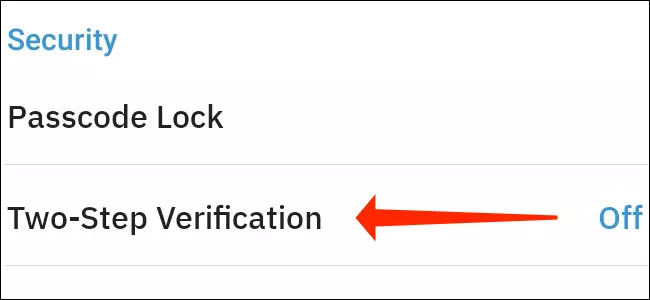 گزینه "Two-Step Verification" را انتخاب کنید.